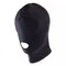 Black Bondage Full Hood Head Face Mask Open Eye Mouth Role Play Spandex Headgear